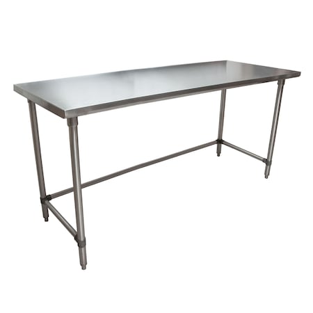 Stainless Steel Work Table Open Base, Stainless Steel Legs 72Wx24D